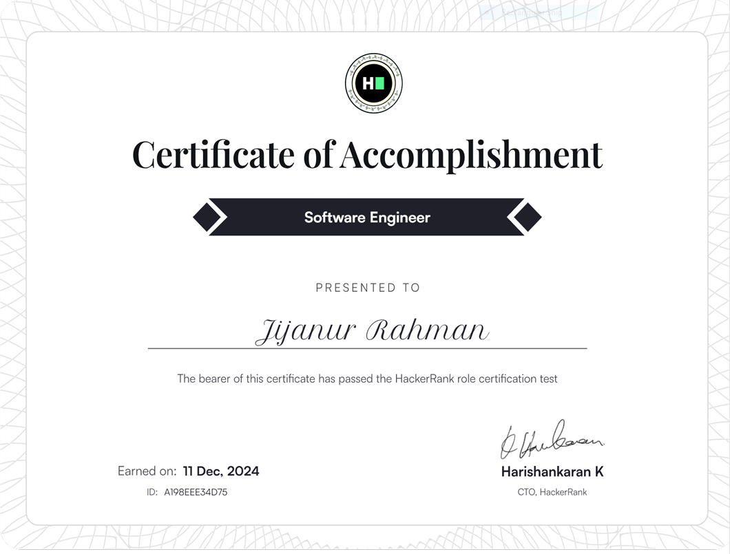 Software Engineer Certificate