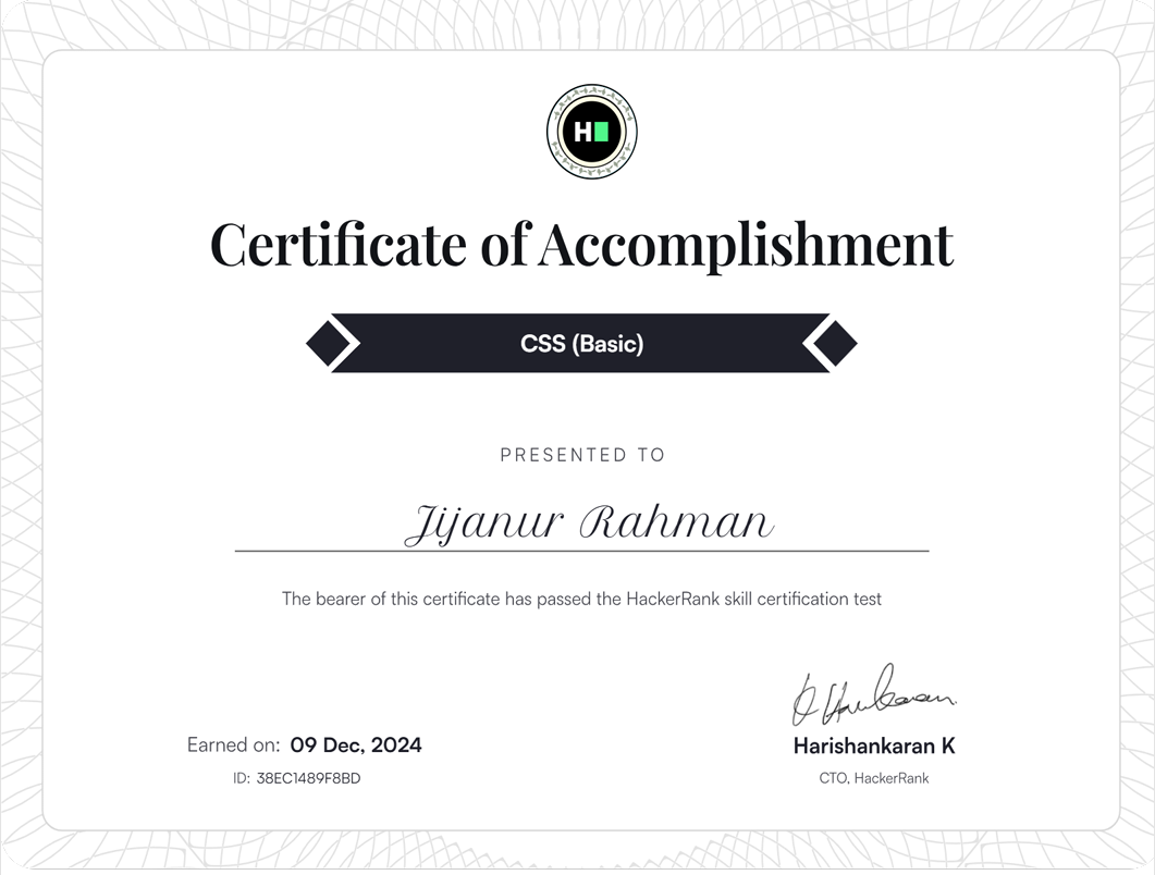 CSS (Basic) Certificate