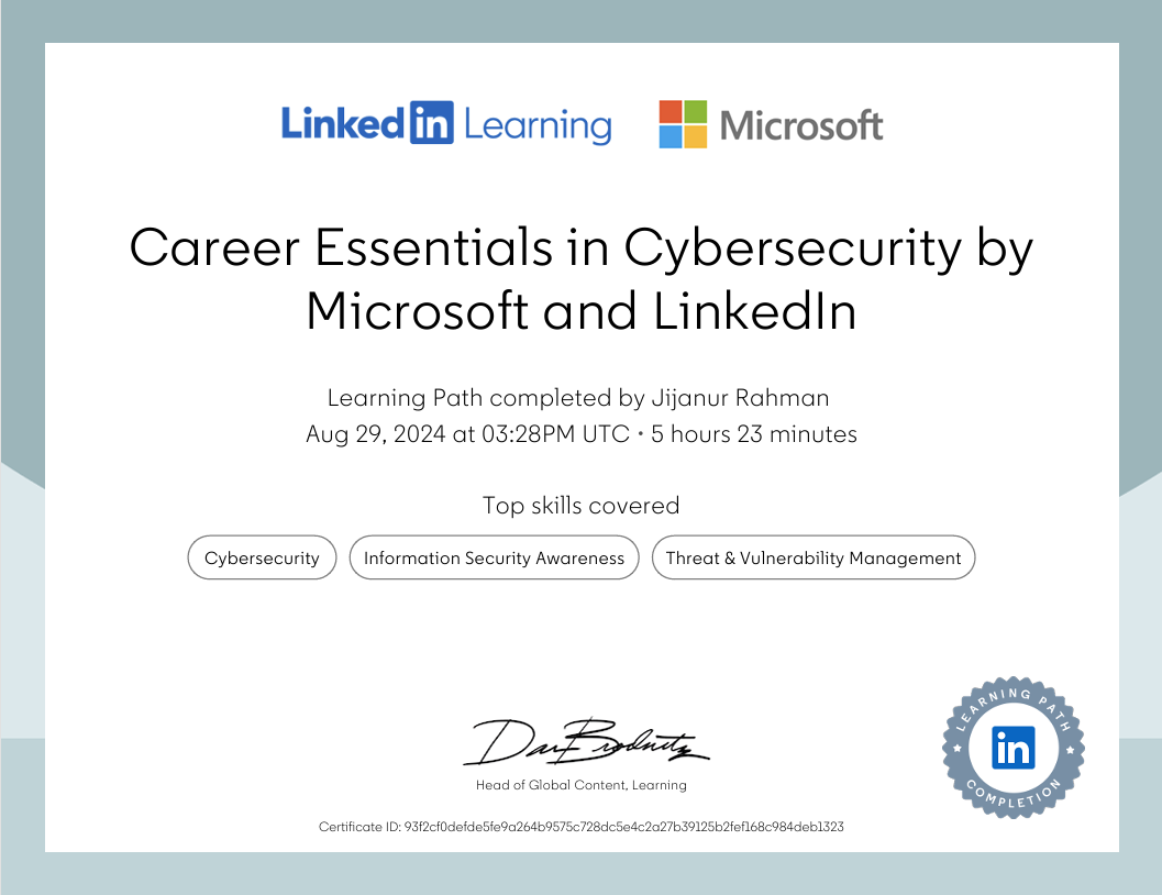 Cybersecurity Certificate