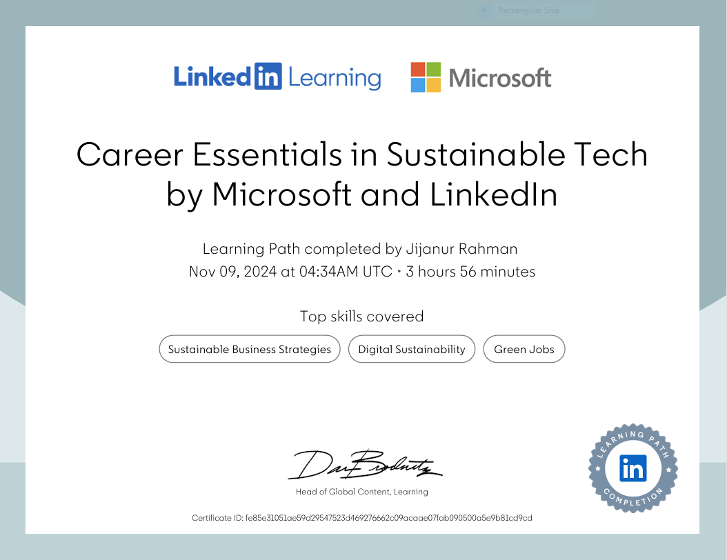 Sustainable Tech Certificate