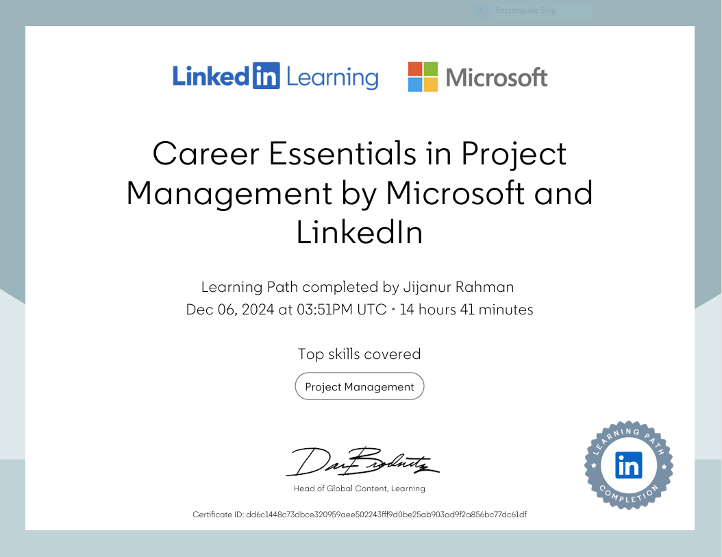 Project Management Certificate