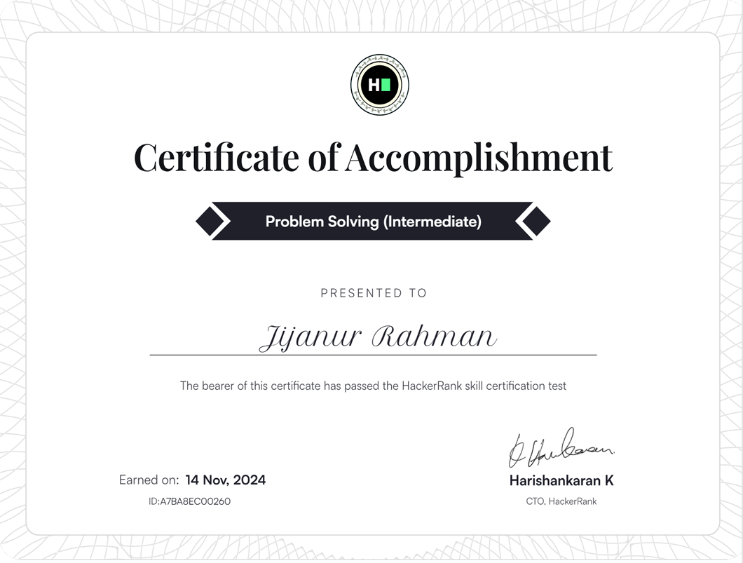 Problem Solving (Intermediate) Certificate